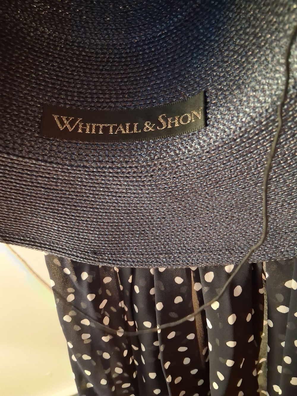 Whittall & Shon Vintage Derby/Church Wide Brim Straw Hat - Picture 7 of 12